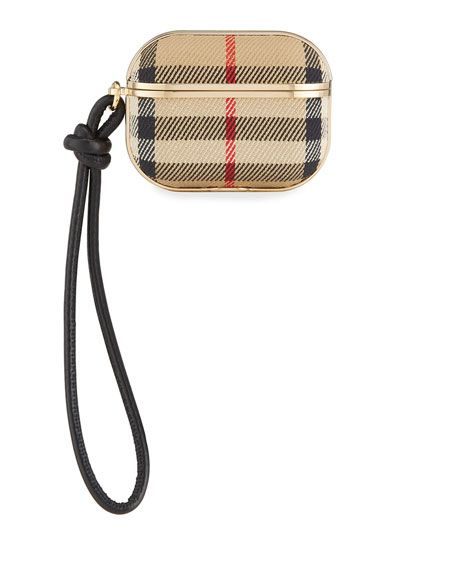 Burberry Vintage Check AirPods Case w/ Leather Strap | Neiman Marcus