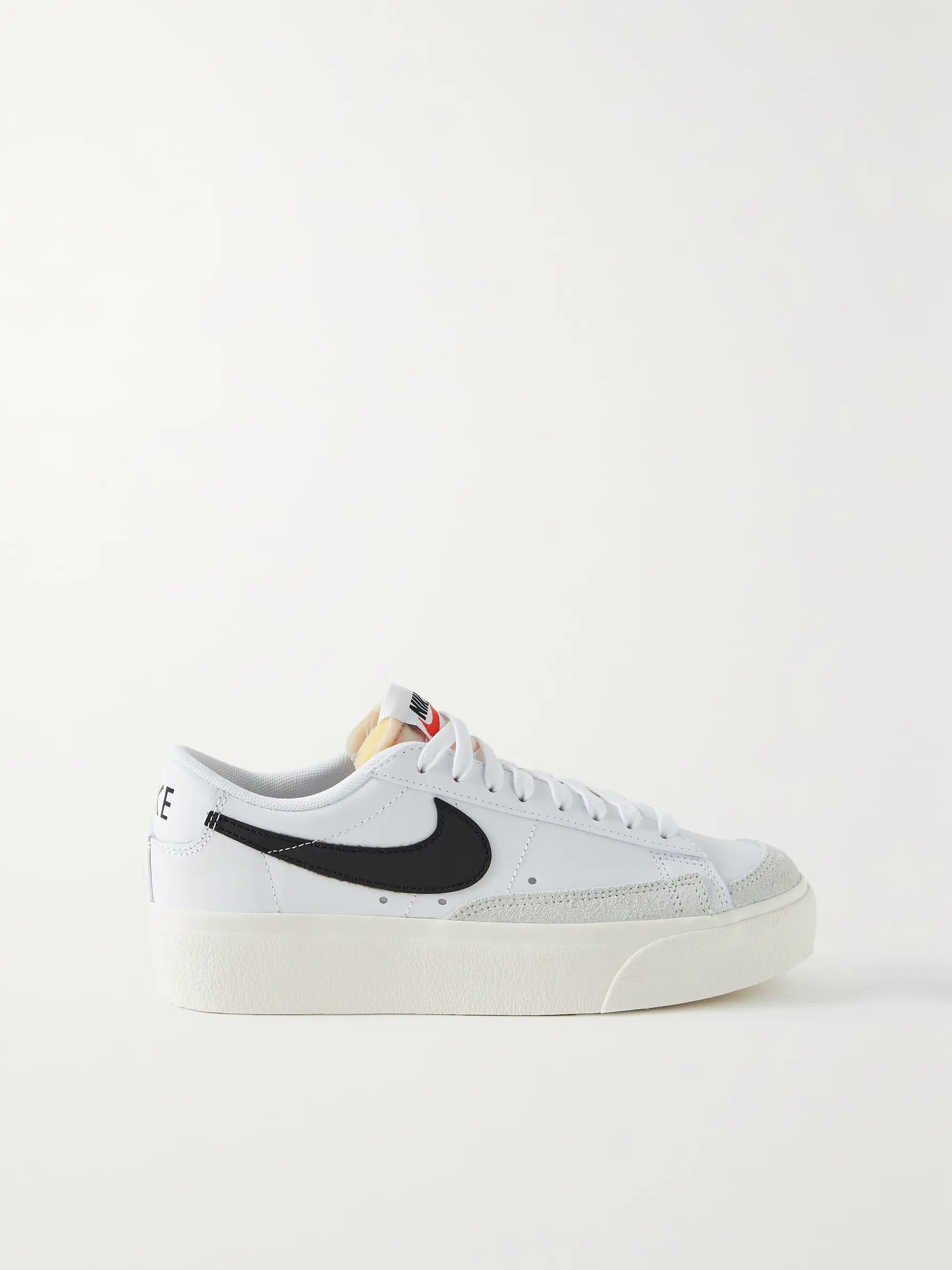 Blazer suede-trimmed leather platform sneakers | NET-A-PORTER (US)