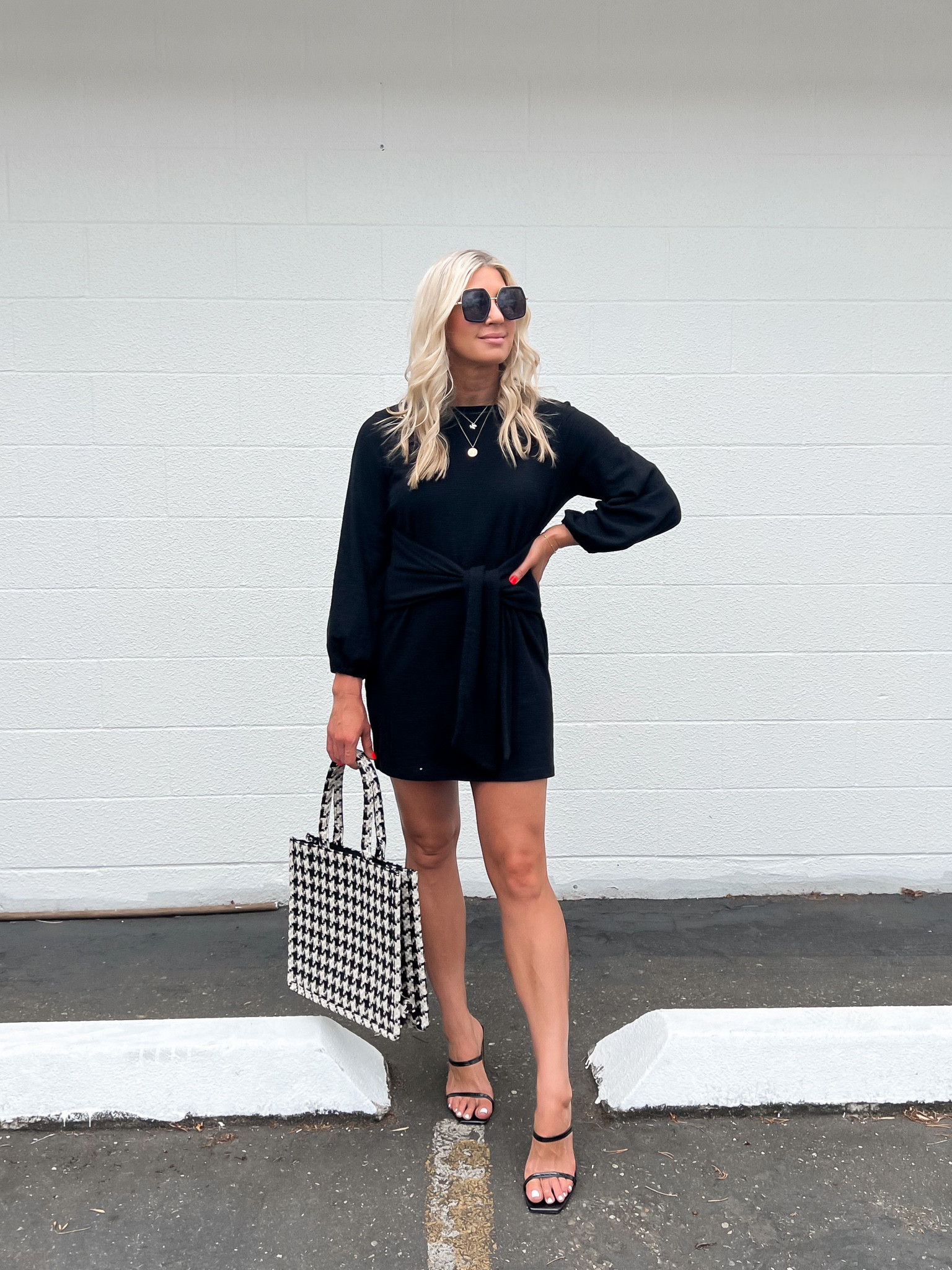 Amazon dress (size up) 
Amazon shoes in a ton of color options (tts) both under $50
Houndstooth bag 

#LTKshoecrush #LTKstyletip #LTKunder50