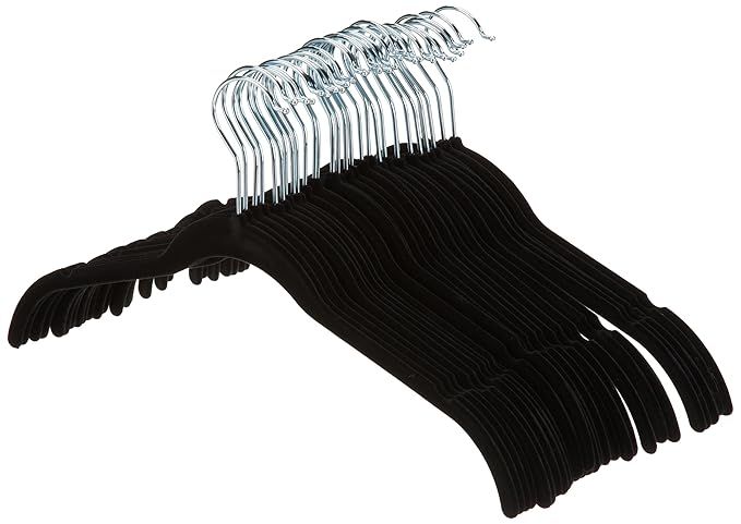 AmazonBasics Velvet Clothing Hangers - 30-Pack, Black | Amazon (US)