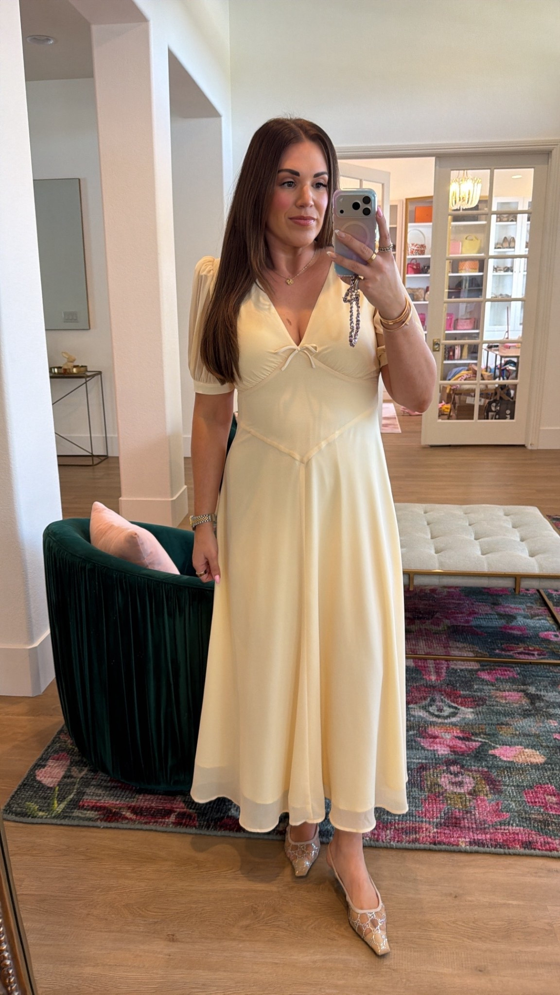 curvy midsize butter yellow midi dress for spring and easter! in the size large 

#LTKSeasonal #LTKMidsize