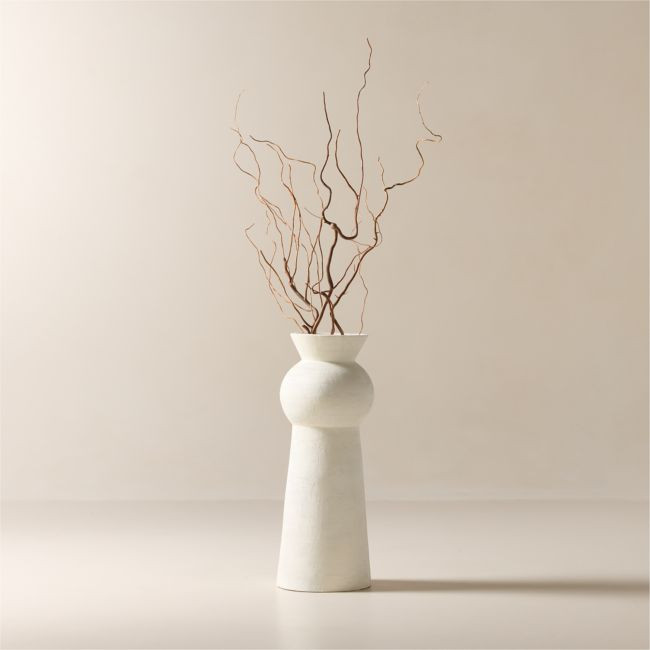 Kali White Terracotta Floor Vase | CB2