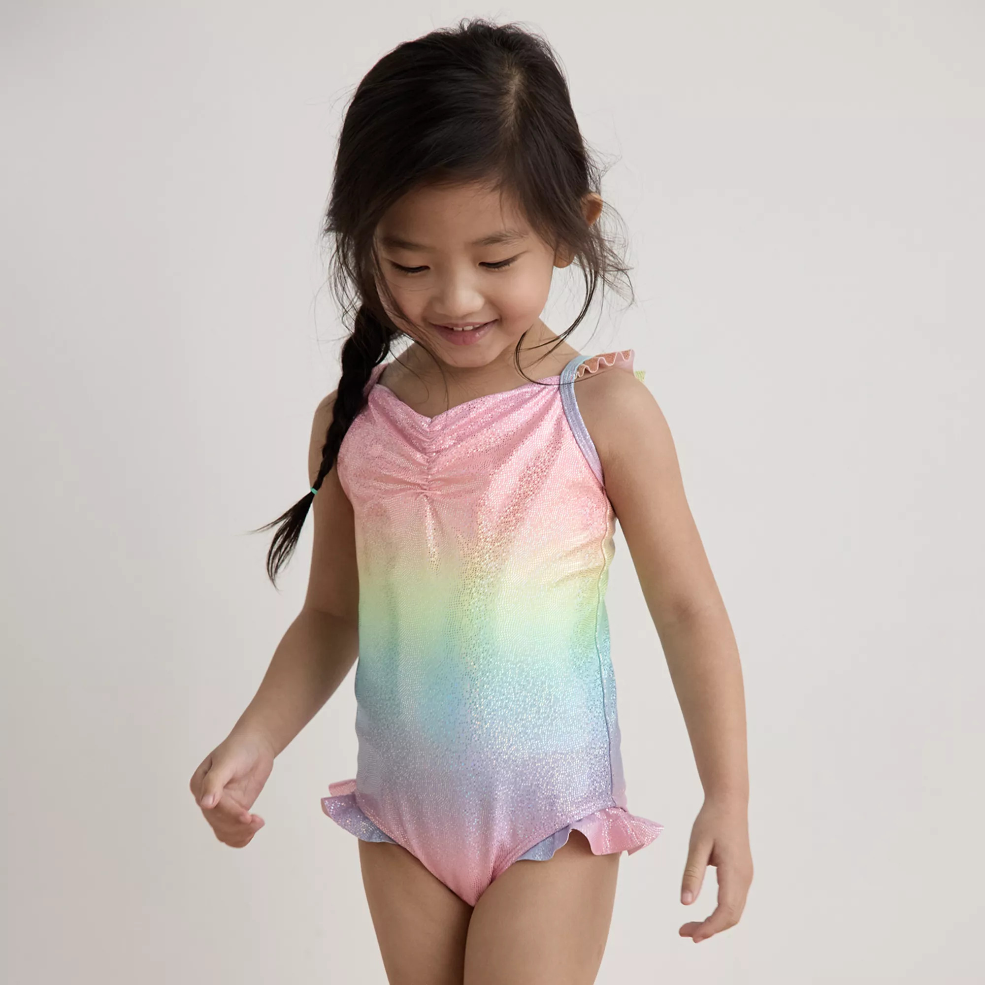 Baby & Toddler Girl Jumping Beans® Ruffled One-Piece Swimsuit | Kohl's