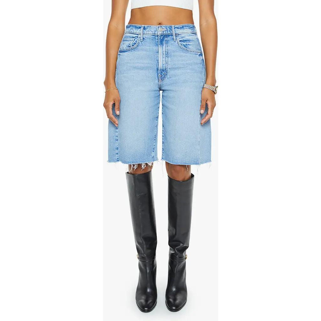 MOTHER The Half-Pipe Frayed Hem Denim Bermuda Shorts in Sow Surreal at Nordstrom Rack, Size 29 | Nordstrom Rack