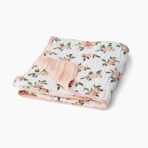 Little Unicorn Cotton Muslin Quilt in Watercolor Roses | Babylist