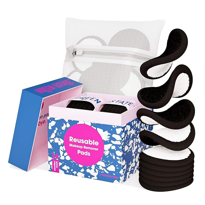 Green Estate Reusable Cotton Rounds - Dual Sided Makeup Remover Face Pads - Thick Washable Wipes ... | Amazon (US)
