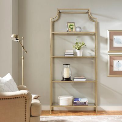 Crosley Aimee Glass Etagere in Gold | Bed Bath & Beyond