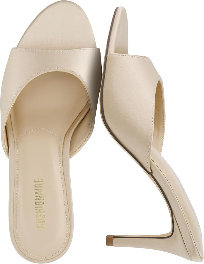 CUSHIONAIRE Elle Pointed Heel Womens Sandal, Open Toe Heeled Mule with Cushioned Memory and Stile... | Amazon (US)