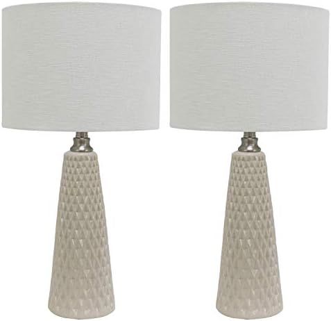 Amazon.com: Decor Therapy MP1631 Set of Two Jameson Textured Ceramic Table Lamps, Ivory : Everyth... | Amazon (US)