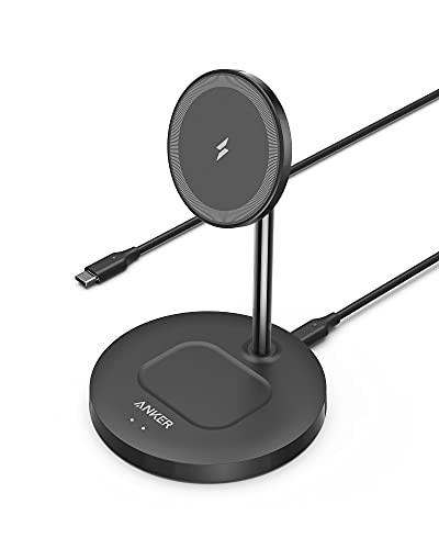 Anker iPhone 16 Wireless Charging Stand, PowerWave 2-in-1 Magnetic Stand Lite with USB-C Cable, For iPhone 16/15/14/13 Series, AirPods (No AC Adapter) | Amazon (US)