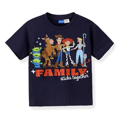 Disney Pixar Baby Boys Tee Shirt Toy Story Buzz Lightyear Woody and Friends Dark Blue T-Shirt Toddler Girls Short Sleeve Cotton Novelty Tops for Summer Autumn Trips Playwear Birthday Clothes 2 Years | Amazon (US)