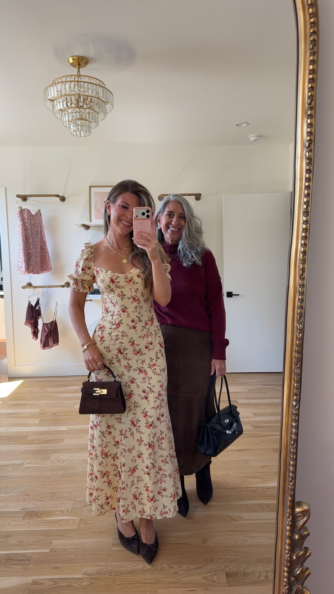 nordstrom anniversary sale summer to fall yellow floral maxi dress with puff sleeves and a sweetheart neckline, burgundy sweater paired with a brown suede maxi skirt 🍂

i'm 5'4" and typically wear a small/2 

mom is 5'4" and typically wears a medium/6 
• sweaters: sized down to xs

electric picks: emerson20

fall outfits, fall dresses, autumn outfits, sweater dresses, midi dresses, long sleeve dresses, casual outfits, thanksgiving outfits, family photo outfits, date night outfits, work outfits, fall fashion, autumn fashion, cozy outfits, transitional outfits, neutral outfits, everyday outfits, weekend outfits, women’s fashion, affordable dresses, skort outfits, athletic skorts, casual skort outfits, summer skort outfits, amazon skorts, everyday skort outfits, mom & me outfits, mom & me dresses, matching outfits, mother daughter outfits, family photo outfits

#LTKgrwm #LTKSaleAlert #LTKSeasonal