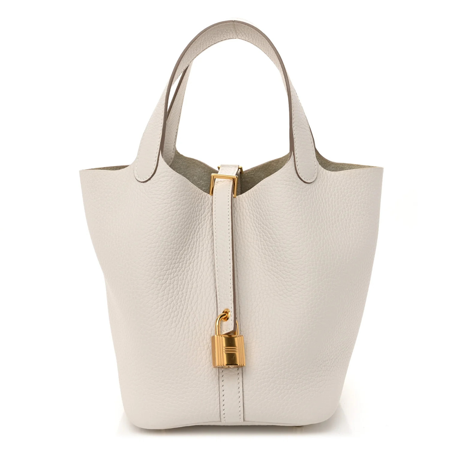 Hermes Taurillon Clemence Picotin Lock 18 PM Gris Pale 1727694 | FASHIONPHILE (US)