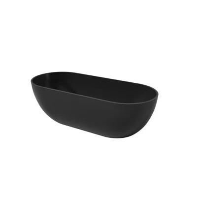 Deep Soaking Matte Black Solid Surface Bathtub For Luxurious Spa Bathroom | Wayfair North America