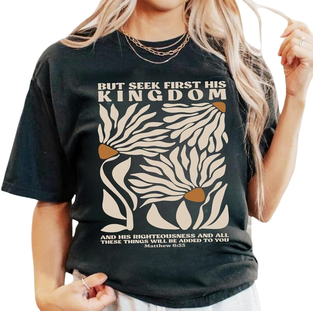 Christian Shirts for Women Vintage Bible Verse Boho Wildflowers Shirts Floral Graphic Tees | Amazon (US)
