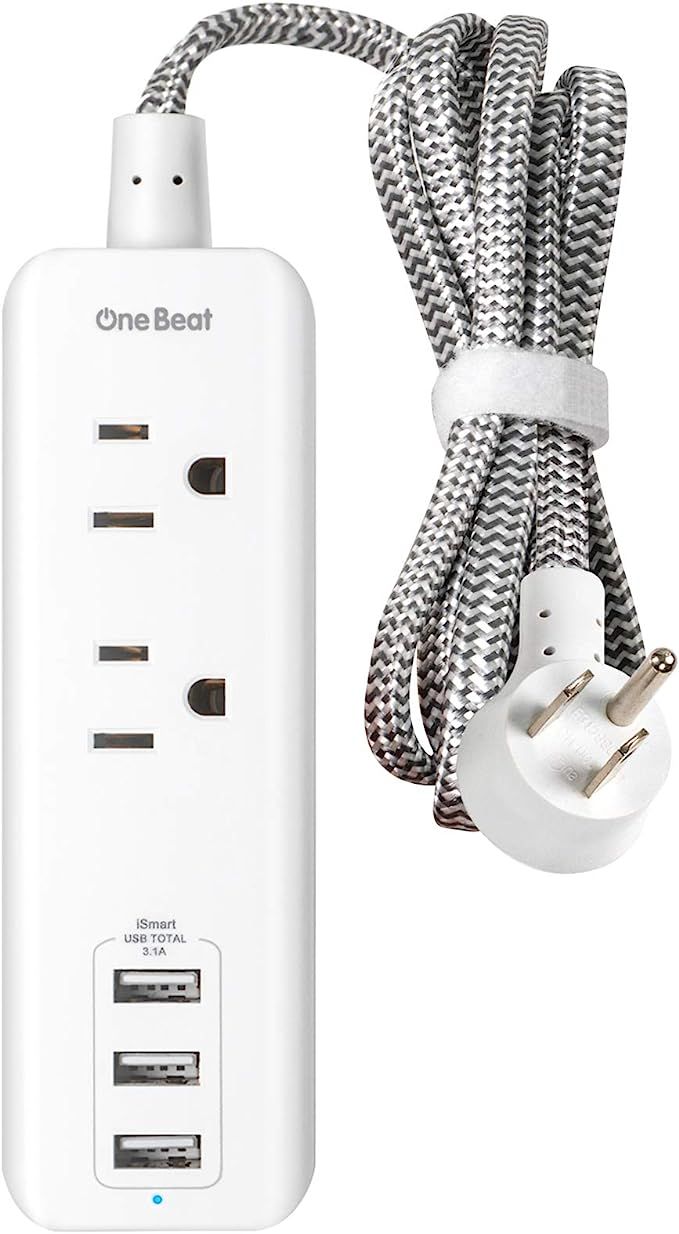 Power Strip with USB - 2 Outlets 3 USB Charging Ports(3.1A, 15W), Desktop Charging Station with 5... | Amazon (US)