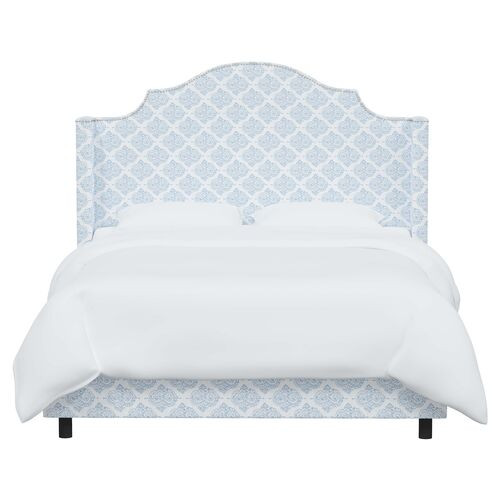 Samrina Wingback Bed, Issa Light Indigo | One Kings Lane