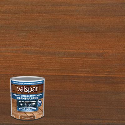 Valspar Pre-tinted Canyon Brown Transparent Exterior Wood Stain and Sealer (Quart Size Container) | Lowe's