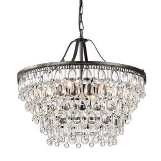 Edvivi Clarus 6-Light Antique Bronze Glam Chandelier with Hanging Teardrop Crystals EPJ5293AB - T... | The Home Depot