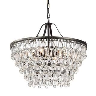 Edvivi 6-Light Antique Bronze Chandelier with Crystal Hanging-EPJ5293AB - The Home Depot | The Home Depot