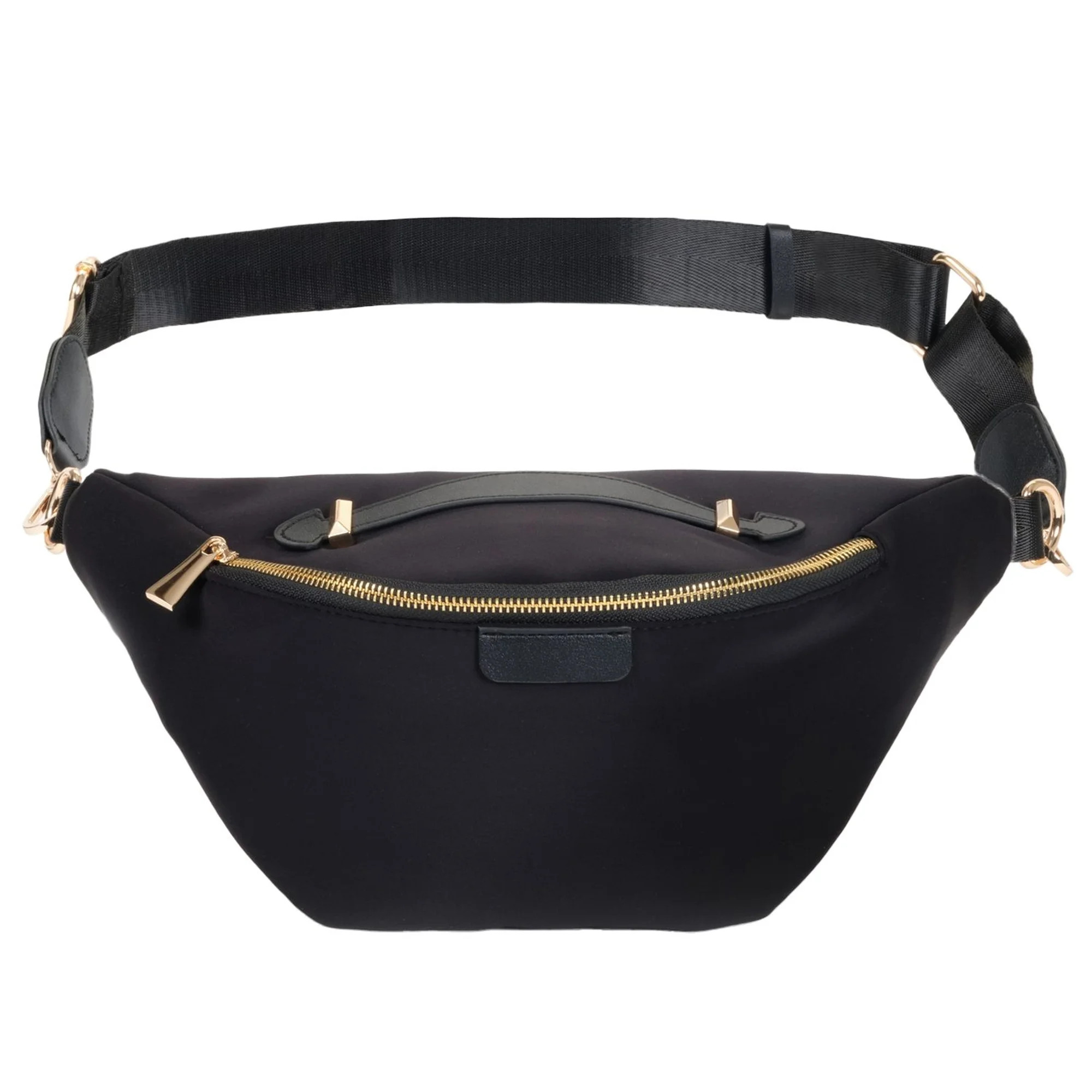 Black Oversized Fanny Pack, Plus Size Crossbody Bag with Adjustable Belt Straps | Walmart (US)