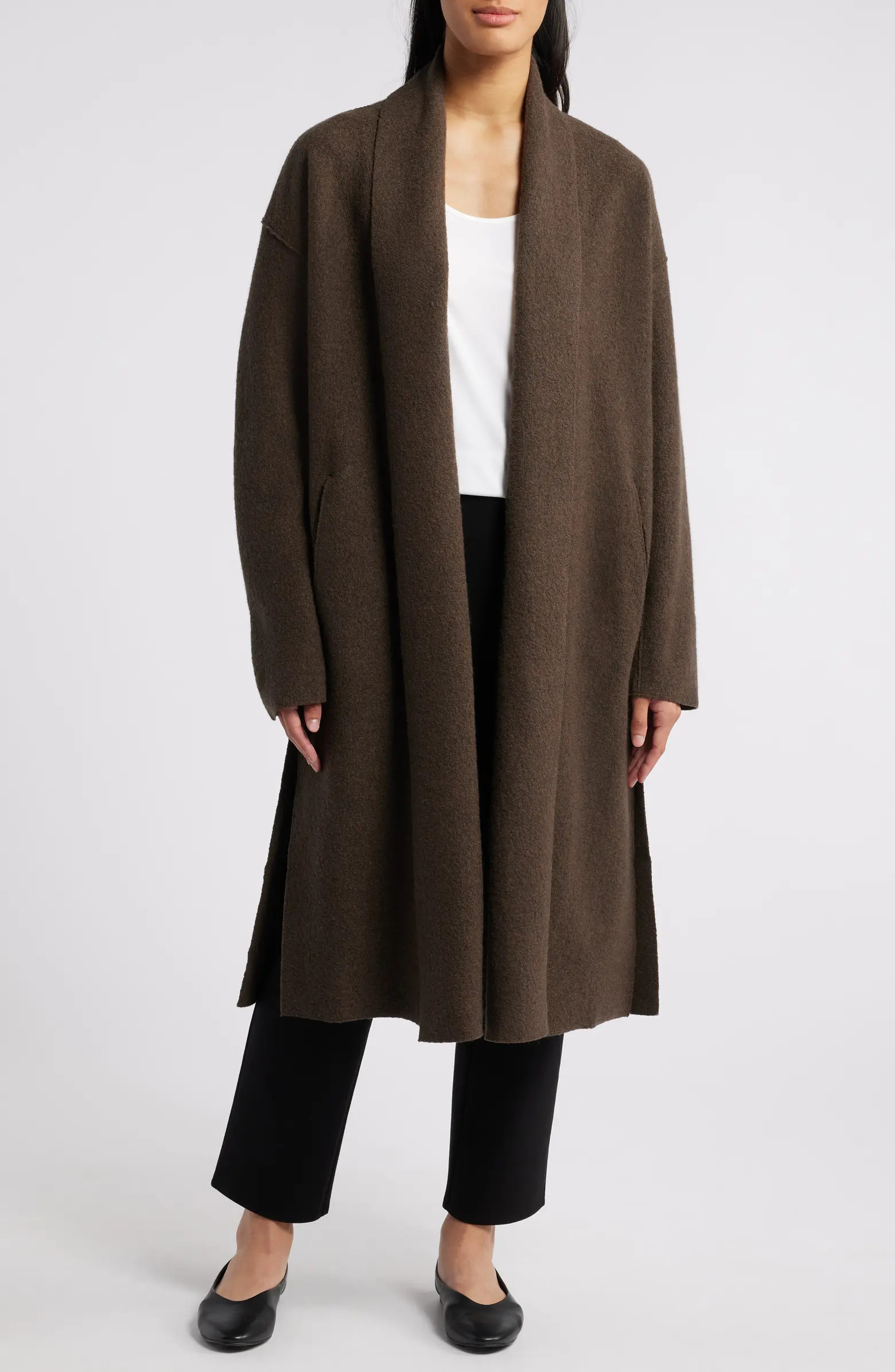High Collar Wool Felted Coat | Nordstrom