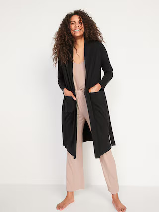 Rib-Knit Tie-Belt Robe for Women | Old Navy (US)