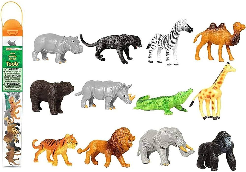 Safari Ltd Wild TOOB With 12 Great Jungle Friends, Including a Giraffe, Brown Bear, Tiger, Camel,... | Amazon (US)