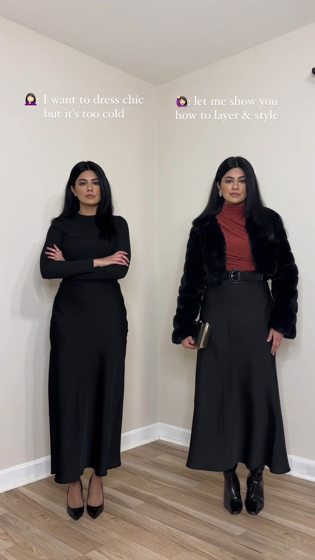 #winteroutfits #winterstyle #stylingtips #fashionhacks #falloutfit #autumnstyle #falltrends #autumnoutfit #howtostyle #simpleoutfit #satinmaxi #chicstyle #boots #layering #neutralstyle #explore #whattowear how to style satin maxi skirt  for winter, styling skirt for winter, how to layer for winter, winter fashion, cozy winter outfit, layering hacks, layering outfits for winter, styling outfits, outfit ideas, winter transitional outfit, outfit inspo, elevated outfit, chic winter outfit, date night outfit for winter, wearing vs styling

#LTKPetite #LTKStyleTip #LTKSaleAlert