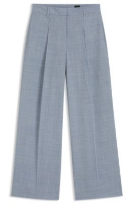BOSS Regular-fit trousers in virgin wool - Light Blue Women's Formal Pants size 2 | Hugo Boss (US)