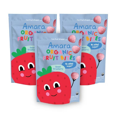 Amara Organic Fruit Bites Baby Snacks - Sweet Strawberry - 0.75oz | Target