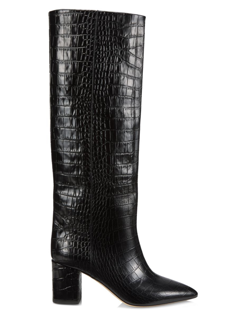 Anja 70MM Crocodile-Embossed Leather Boots | Saks Fifth Avenue
