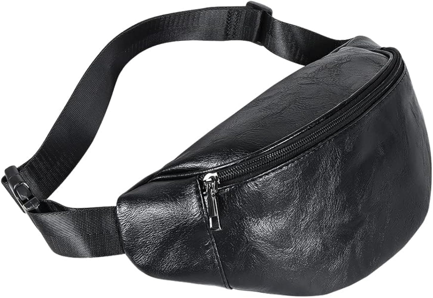 Geestock Black Leather Fanny Pack, Waterproof Waist Bag for Men&Women, Belt Bag, Fashion Crossbod... | Amazon (US)