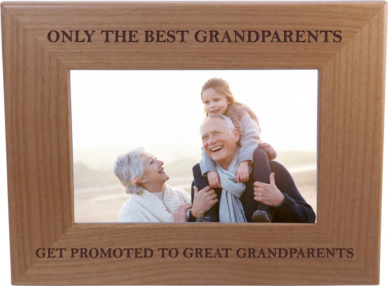 Only The Best Grandparents Get Promoted To Great Grandparents - Wood Picture Frame Holds 4x6 Inch... | Walmart (US)