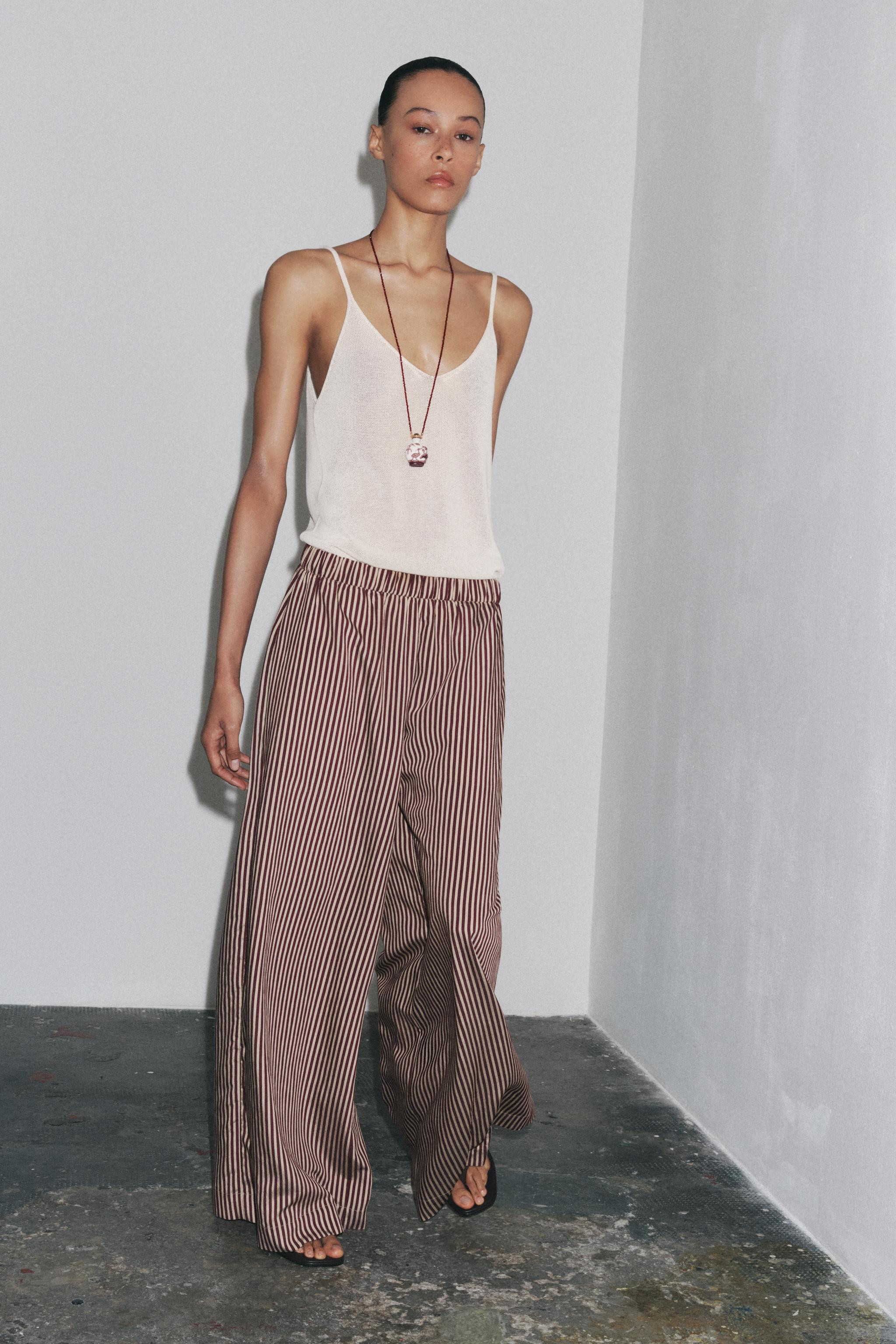 ZW COLLECTION STRIPED FLOWING TROUSERS | Zara UK