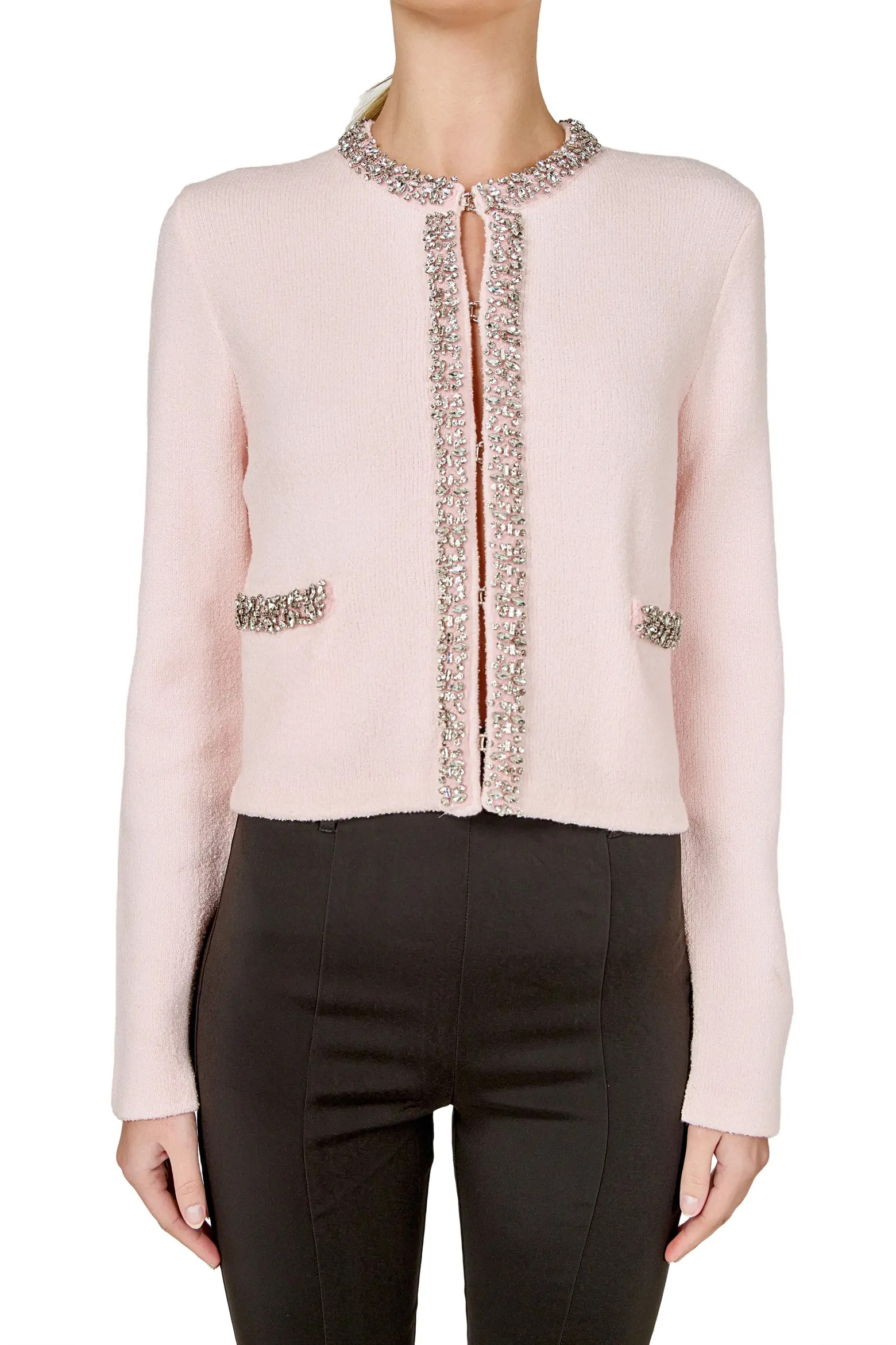 Endless Rose Boucl\u00e9 Jewel Trim Cardigan (Women) | Nordstrom | Nordstrom