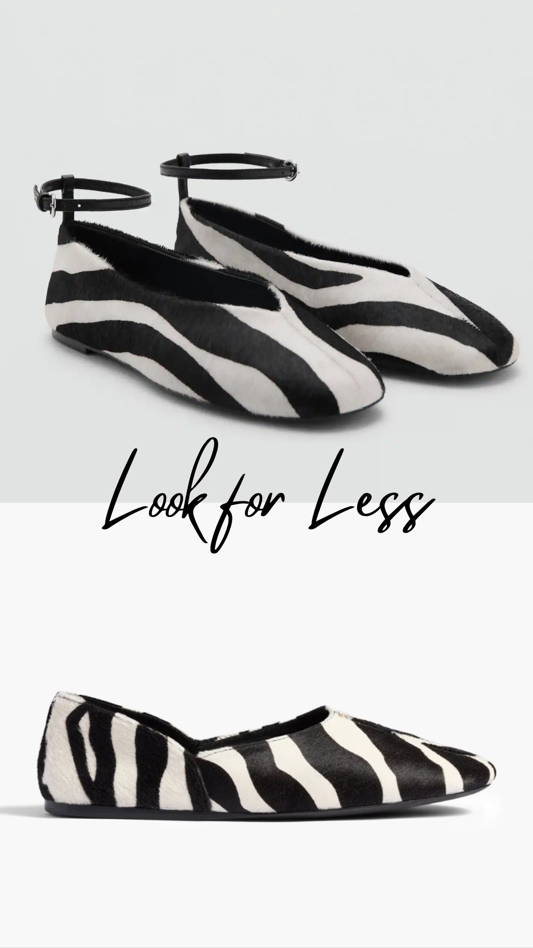 Love the Zebra print trend and I found us a look for less for the Khaite ballet flats