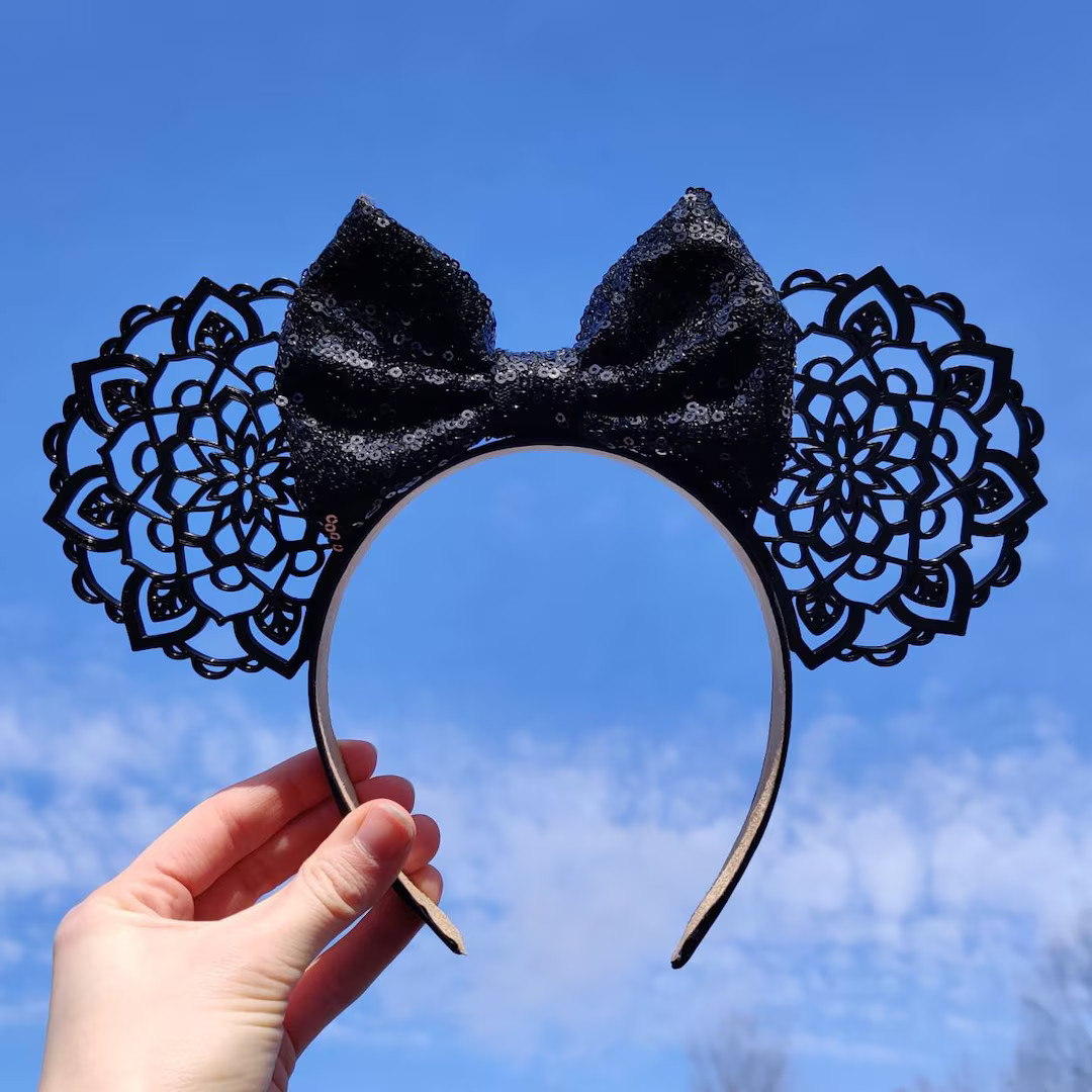 Black Mandala Mouse Ears 3D Printed Ears - Etsy | Etsy (US)