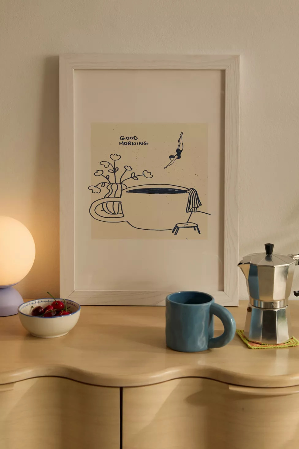 Sabina Fenn Illustration Coffee Diver Art Print | Urban Outfitters (US and RoW)