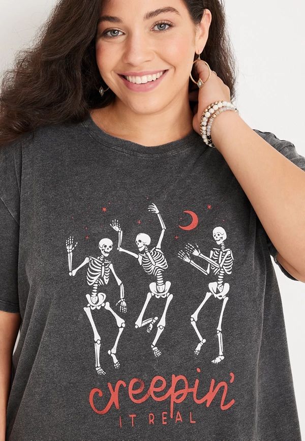 Plus Size Creepin It Real Graphic Tee | Maurices
