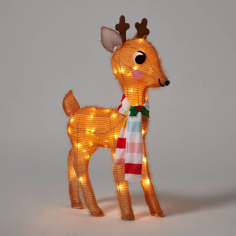 28" Tinsel Fabric Reindeer Novelty Sculpture Light - Wondershop™ | Target