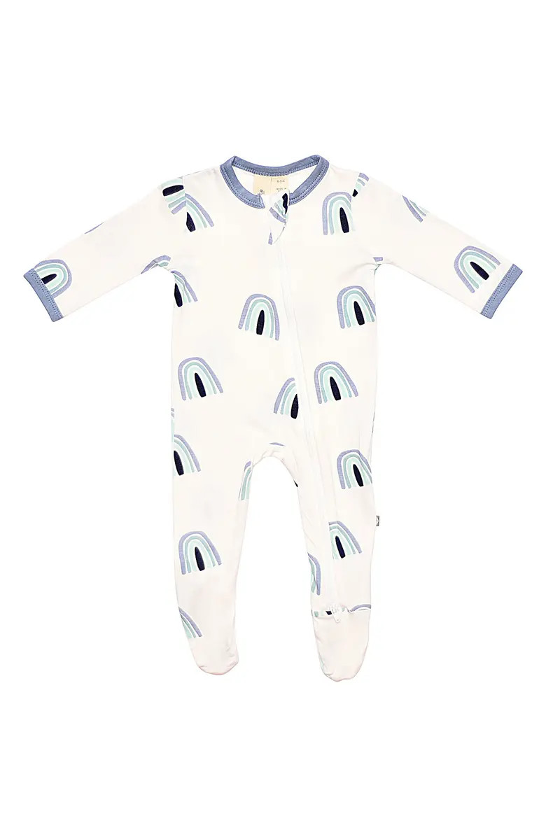 Kyte BABY Rainbow Print Asymmetric Zip Footie | Nordstrom | Nordstrom