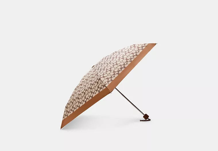 Coach Outlet Uv Protection Signature Mini Umbrella - Beige | Coach Outlet US