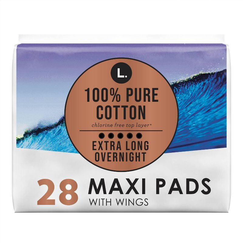 L . Organic Cotton Maxi Extra Long Overnight Pads | Target