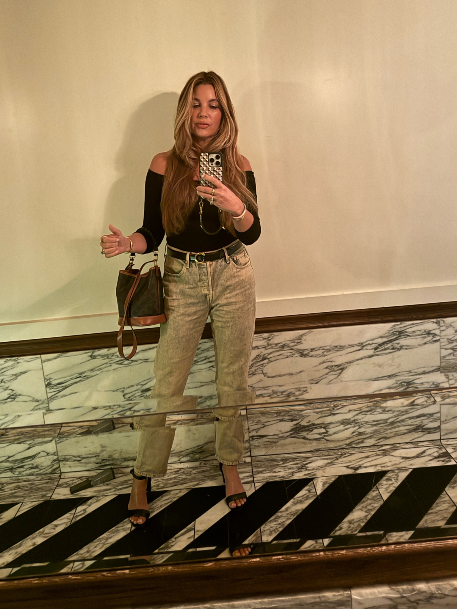 Effortless basics for the evening ⚡️
Top: size small and with a shelf bra/cups so you can 💯 skip a bra and enjoy the off the shoulder cut  
Jeans: 27
Sandals: TTS

#LTKBeauty #LTKShoeCrush #LTKStyleTip