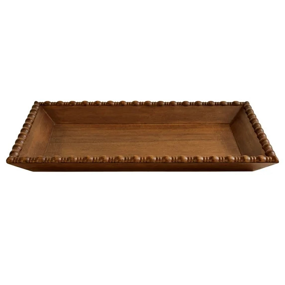 The Pioneer Woman Harper Rustic Brown Decorative Tray with Beaded Rim, 18.7 x 12.4 inches | Walmart (US)