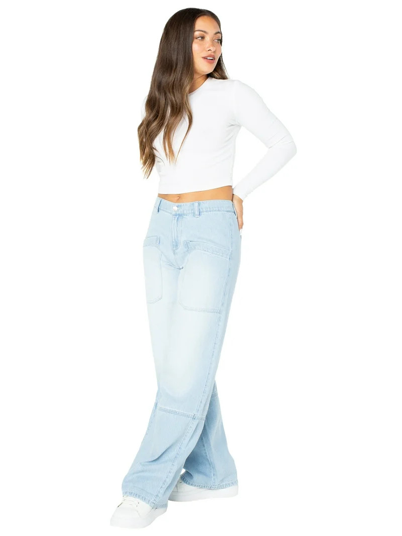 Celebrity Pink Women's and Women's Plus Wide Leg Gardener Jeans, Sizes XS-4X - Walmart.com | Walmart (US)