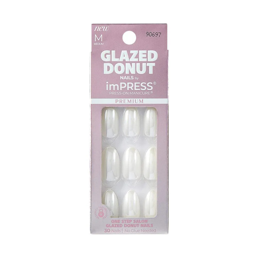 Unha Postiça Impress Glazed Donut Vanilla Glazed - Kiss New York Branco | DrogaRaia (BR)