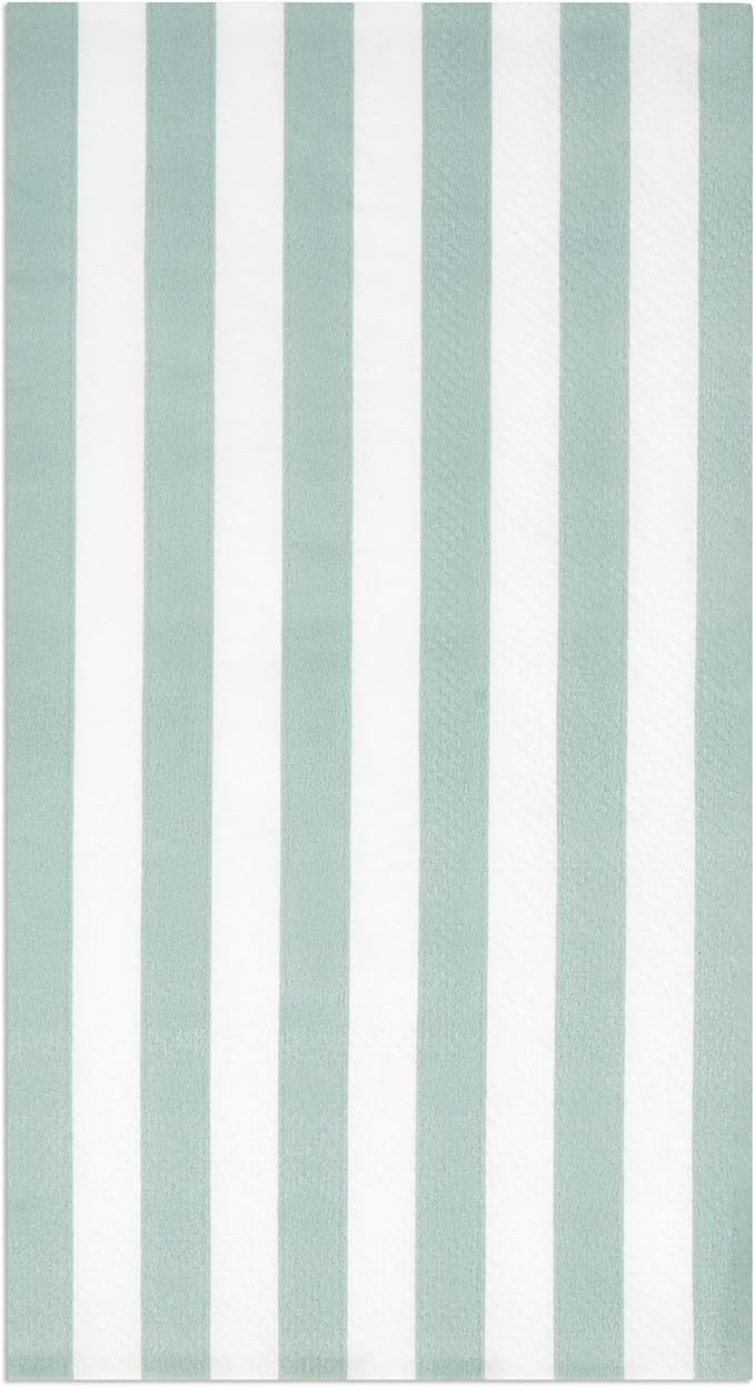 Gift Boutique 100 Sage Green & White Stripe Guest Napkins Disposable Paper Striped Dinner Hand Na... | Amazon (US)