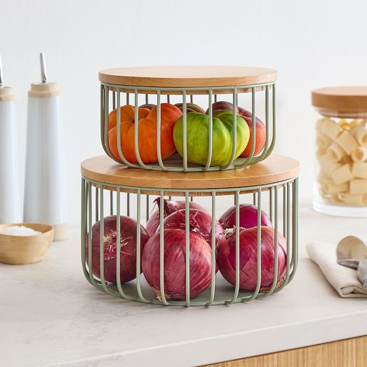 Kaloh Metal & Wood Baskets | West Elm (US)